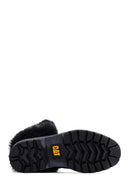 Caterpillar Women's Black Utah Fur Nubuck Leather Lace-up Boots | Derimod