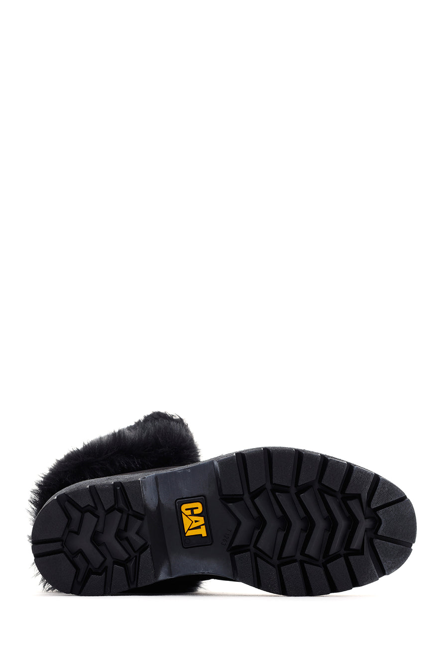 Caterpillar Women's Black Utah Fur Nubuck Leather Lace-up Boots