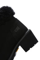 Caterpillar Women's Black Nikki Thick Heeled Nubuck Leather Boots | Derimod