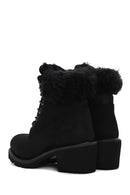 Caterpillar Women's Black Nikki Thick Heeled Nubuck Leather Boots | Derimod