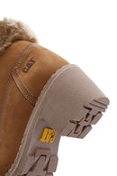 Caterpillar Women's Cinnamon Nikki Thick Heeled Nubuck Leather Boots | Derimod
