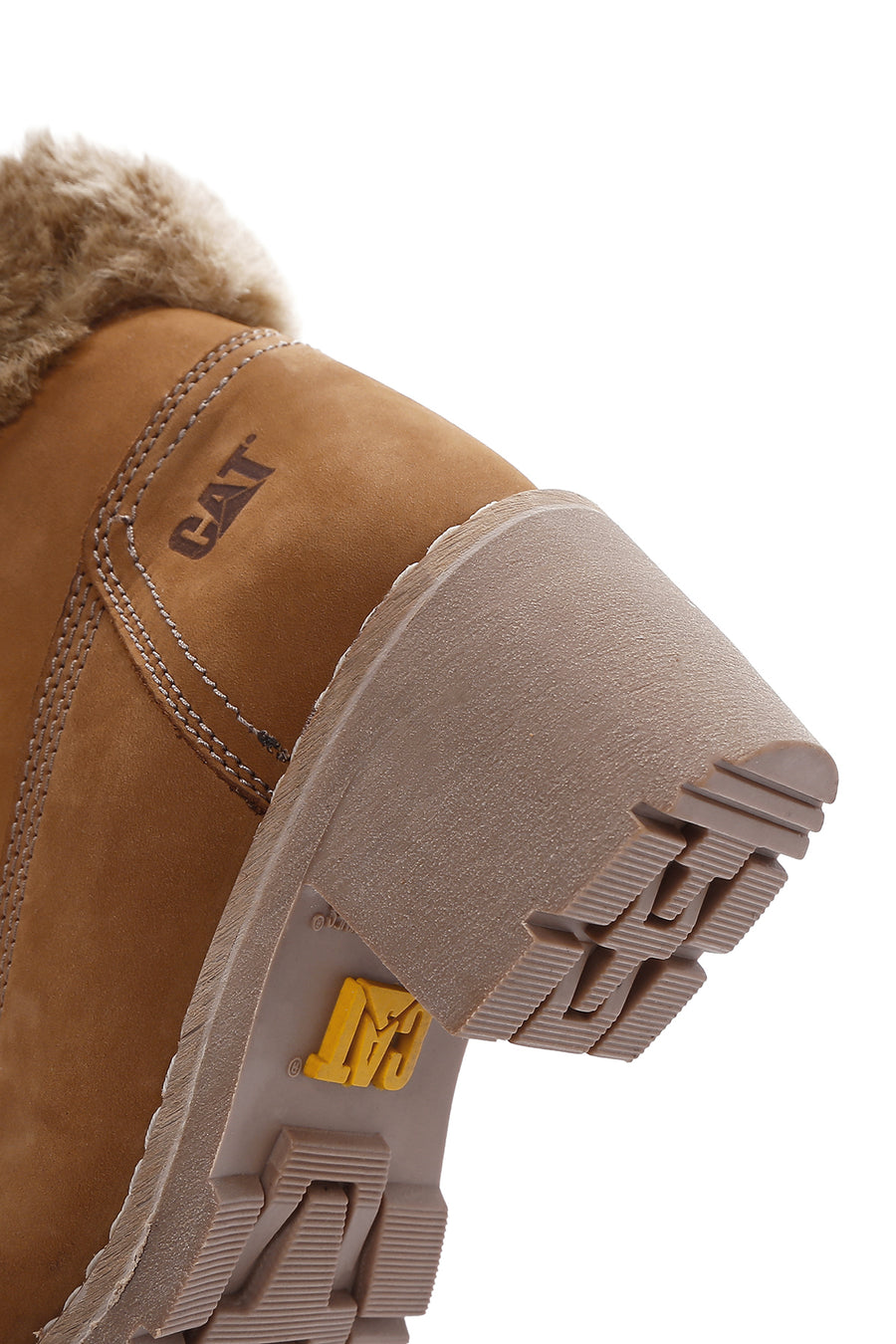 Caterpillar Women's Cinnamon Nikki Thick Heeled Nubuck Leather Boots