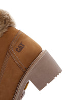 Caterpillar Women's Cinnamon Nikki Thick Heeled Nubuck Leather Boots | Derimod