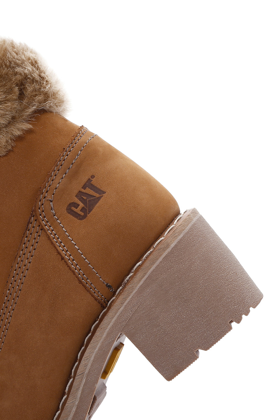 Caterpillar Women's Cinnamon Nikki Thick Heeled Nubuck Leather Boots