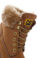 Caterpillar Women's Cinnamon Nikki Thick Heeled Nubuck Leather Boots | Derimod