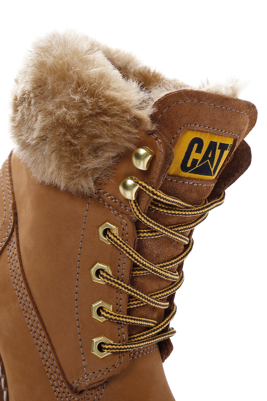 Caterpillar Women's Cinnamon Nikki Thick Heeled Nubuck Leather Boots
