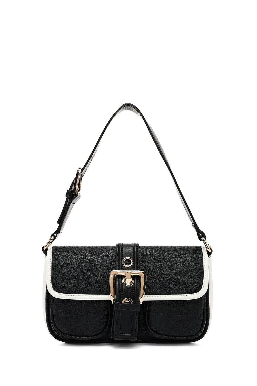Women's Black Buckle Detailed Shoulder Bag 25SBD2495FT | Derimod