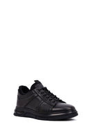 Male Black Lace-up Leather Casual Sneaker | Derimod