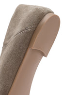 Women's Mink Buckled Suede Leather Masculine Loafer | Derimod