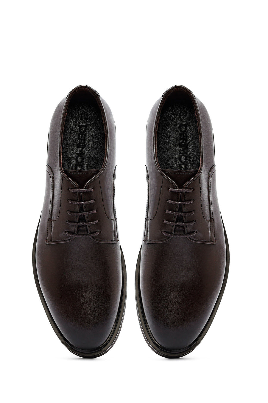 Men's Brown Lace-Up Leather Classic Shoes