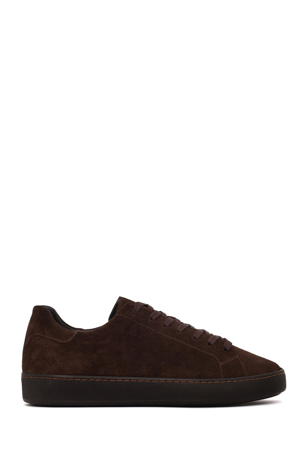 Erkek Kahverengi Bağcıklı Süet Deri Sneaker