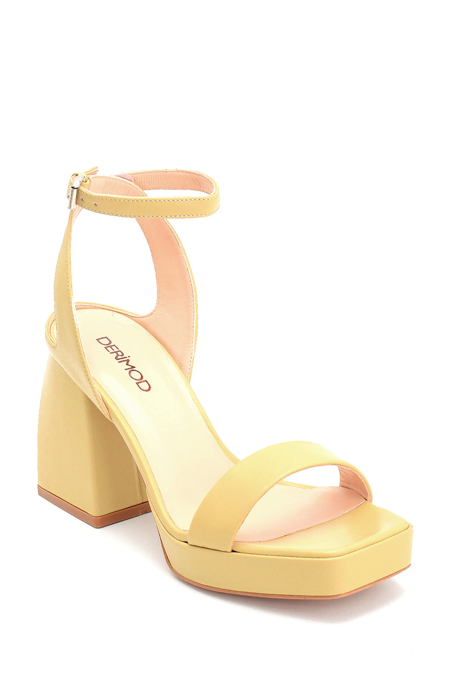 Women's Platform Heeled Leather Sandals