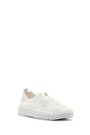 Woman White Fabric Comfort Shoes | Derimod