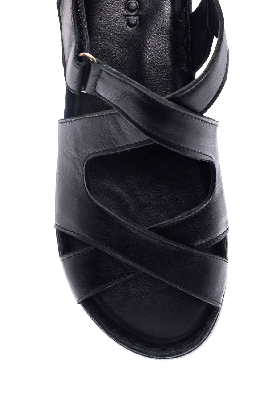 Kadın Siyah Deri Comfort Sandalet