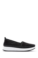 Kadın Siyah Kalın Tabanlı Deri Konfor Loafer | Derimod