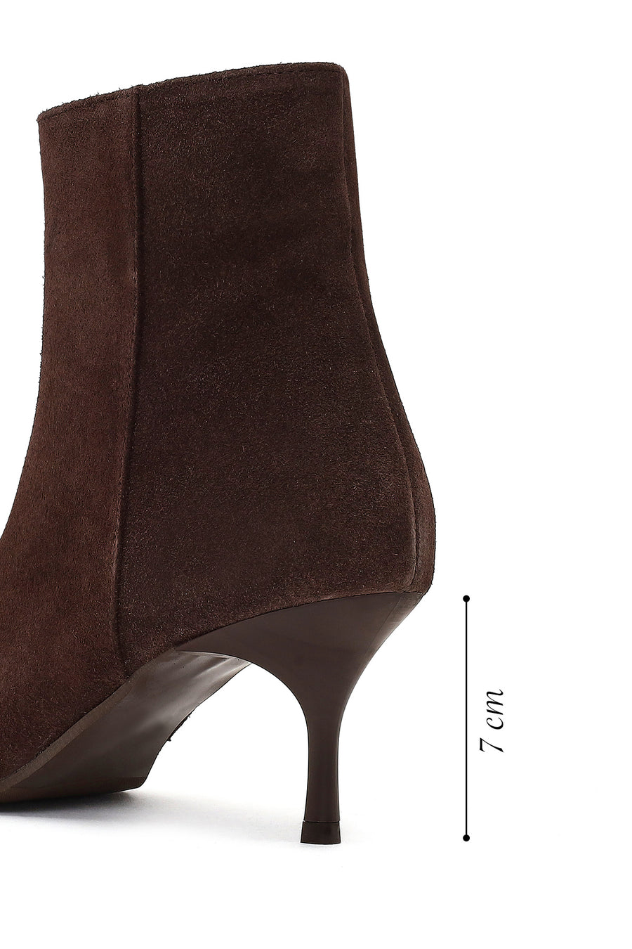 Woman Brown Zip Closure Thin-Heeled Suede Boots