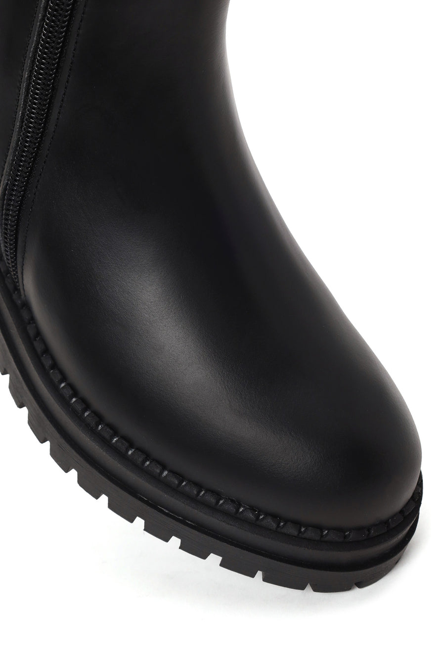 Harley Davidson Woman Black Peking Zip Closure Thick-Soled Leather Boots