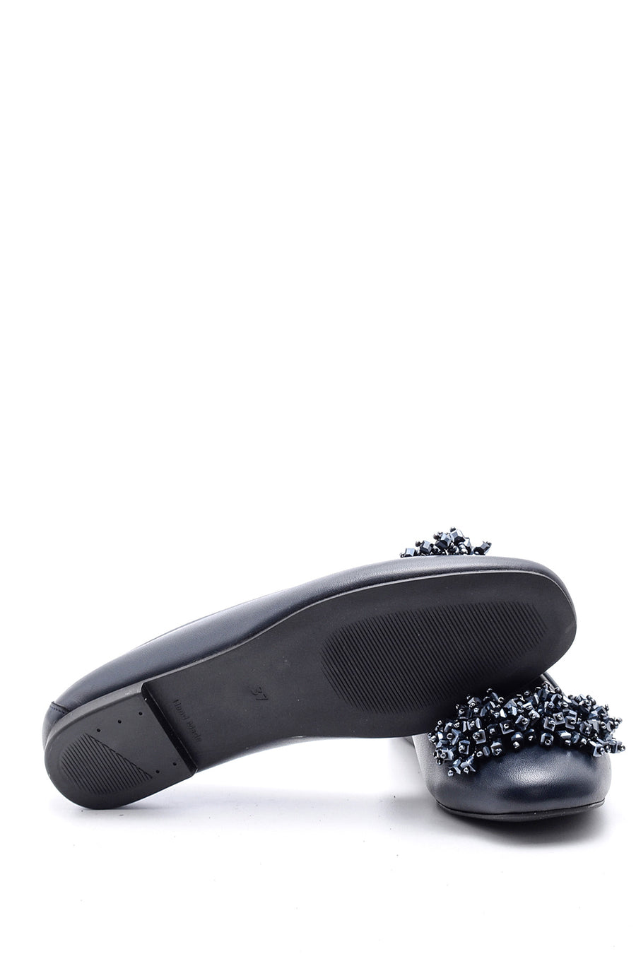 Women's Leather Beaded Ballerinas