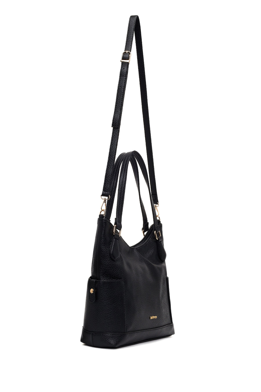 Woman Black Long-Strap Shoulder Bag