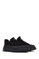 Male Black Lace-Up Nubuck Leather Sneaker | Derimod