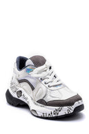 Women's Patterned Leather Sneaker | Derimod