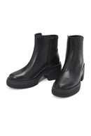 Geox Women's Black Spherica Thick Heel Zippered Leather Boots | Derimod