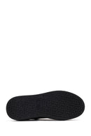 Men's Black Lace-Up Thick-Soled Leather Sneaker | Derimod