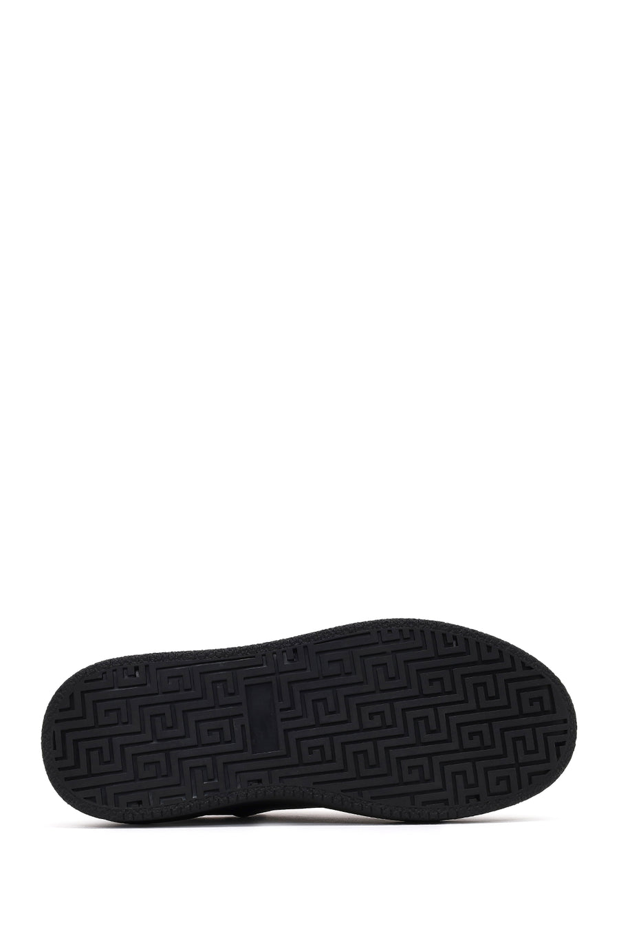 Men's Black Lace-Up Thick-Soled Leather Sneaker