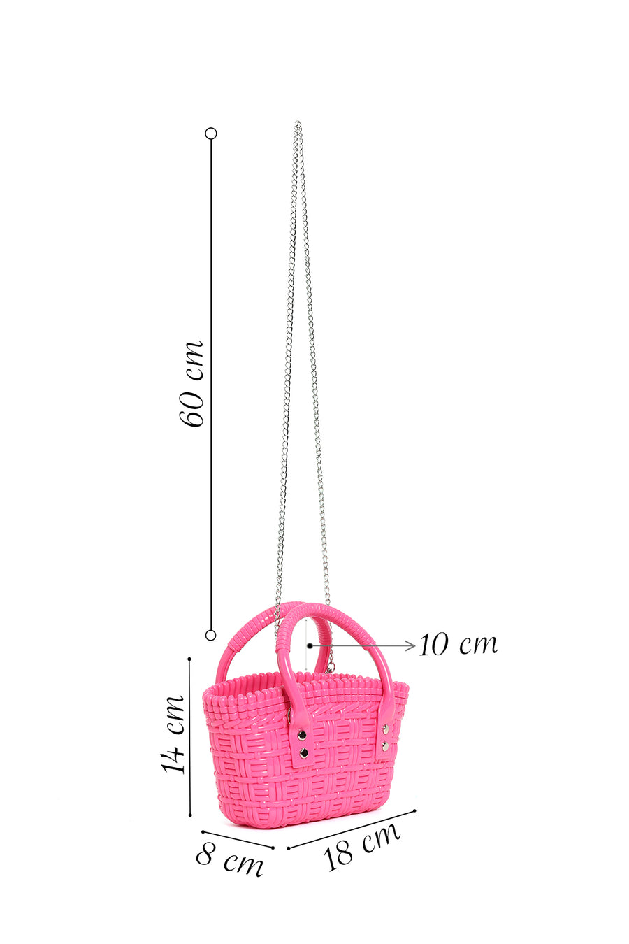 Women's Pink Long Strap Mini Jelly Handbag