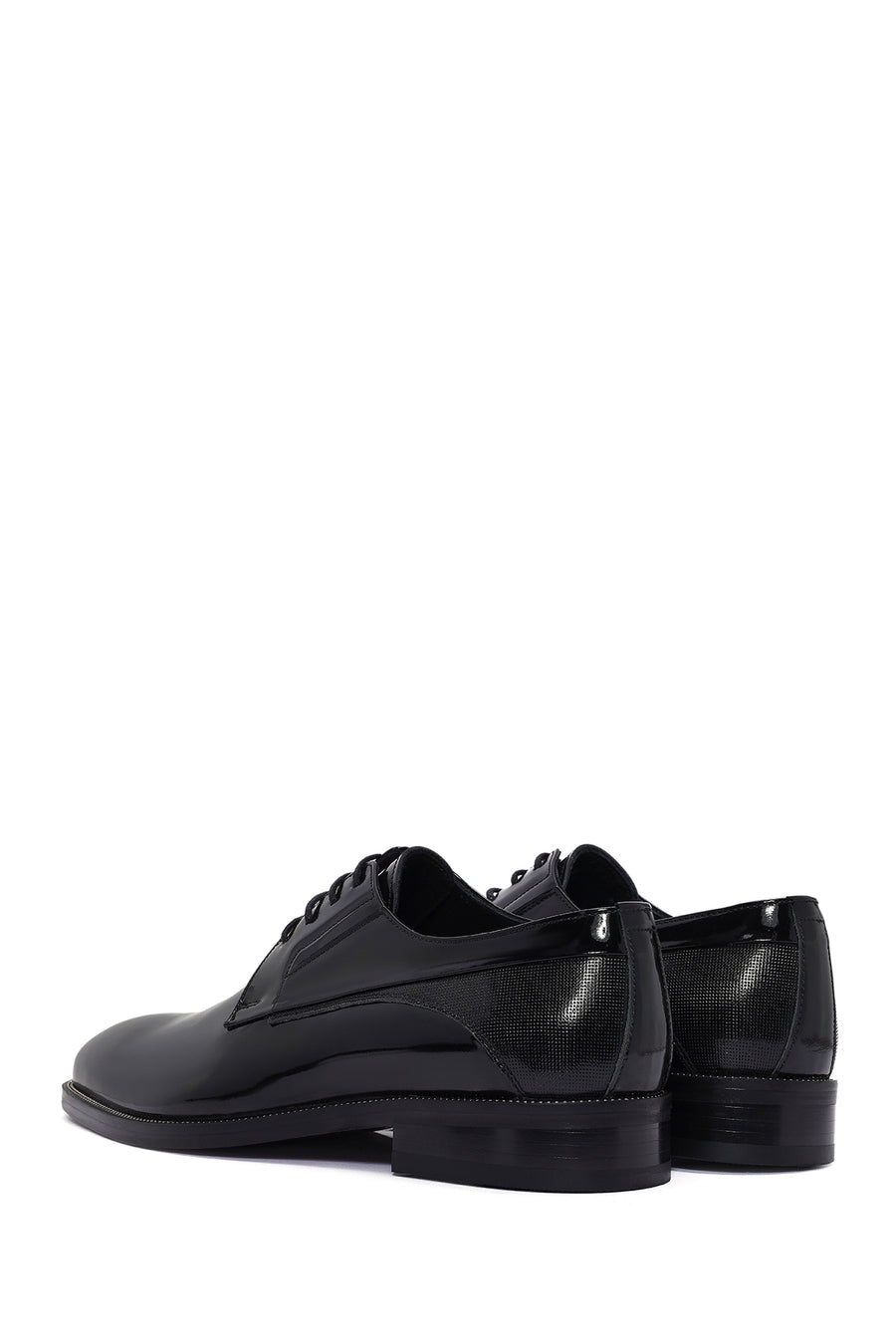 Men's Black Laced Patent Leather Classic Shoes
