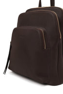 Woman Brown Leather Backpack | Derimod