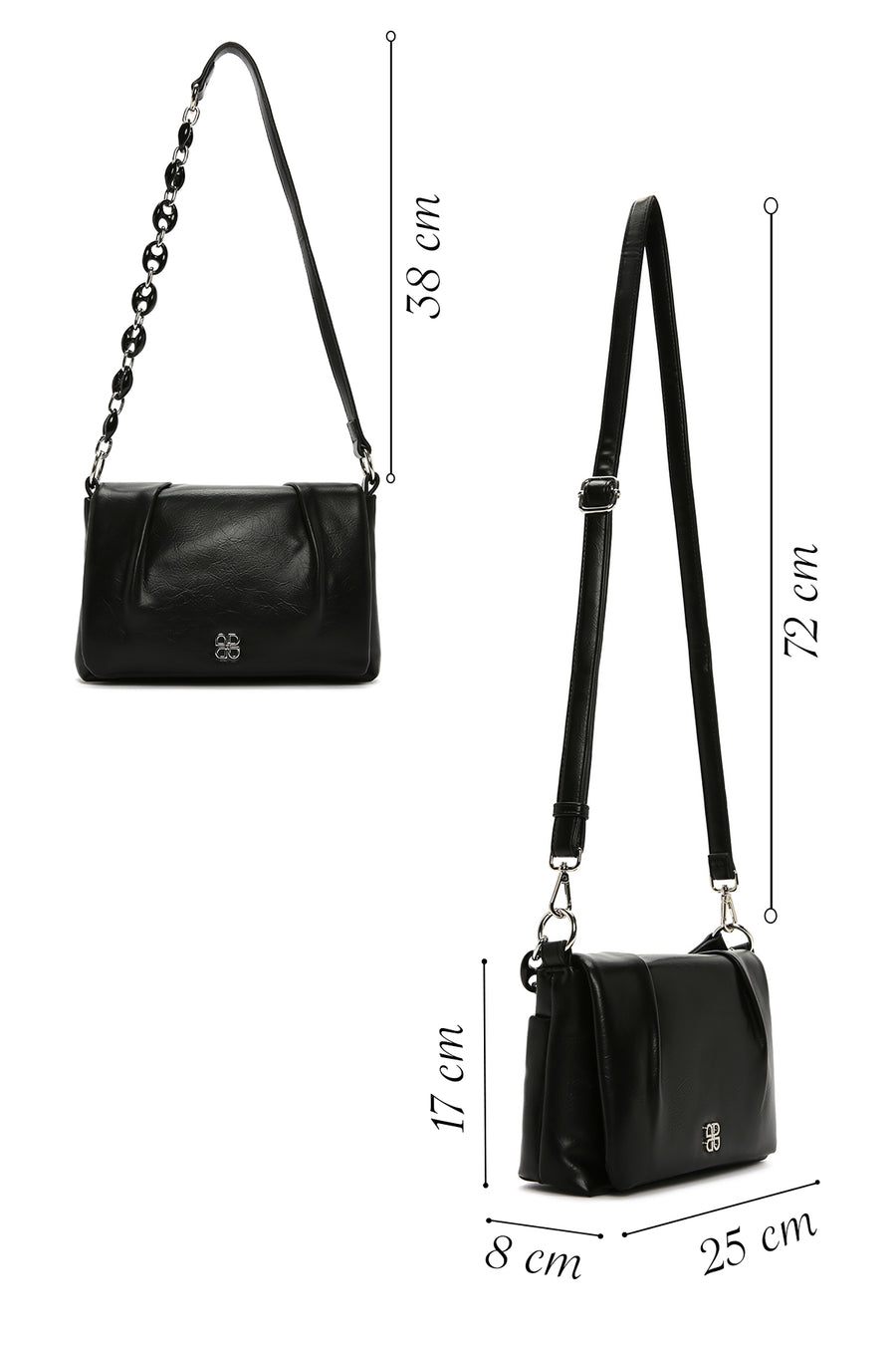 Woman Black Chain-Strap Crossbody Bag