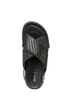 Geox Women's Black D Adelash E - Shi.Goat Lea Knitted Leather Sandals | Derimod