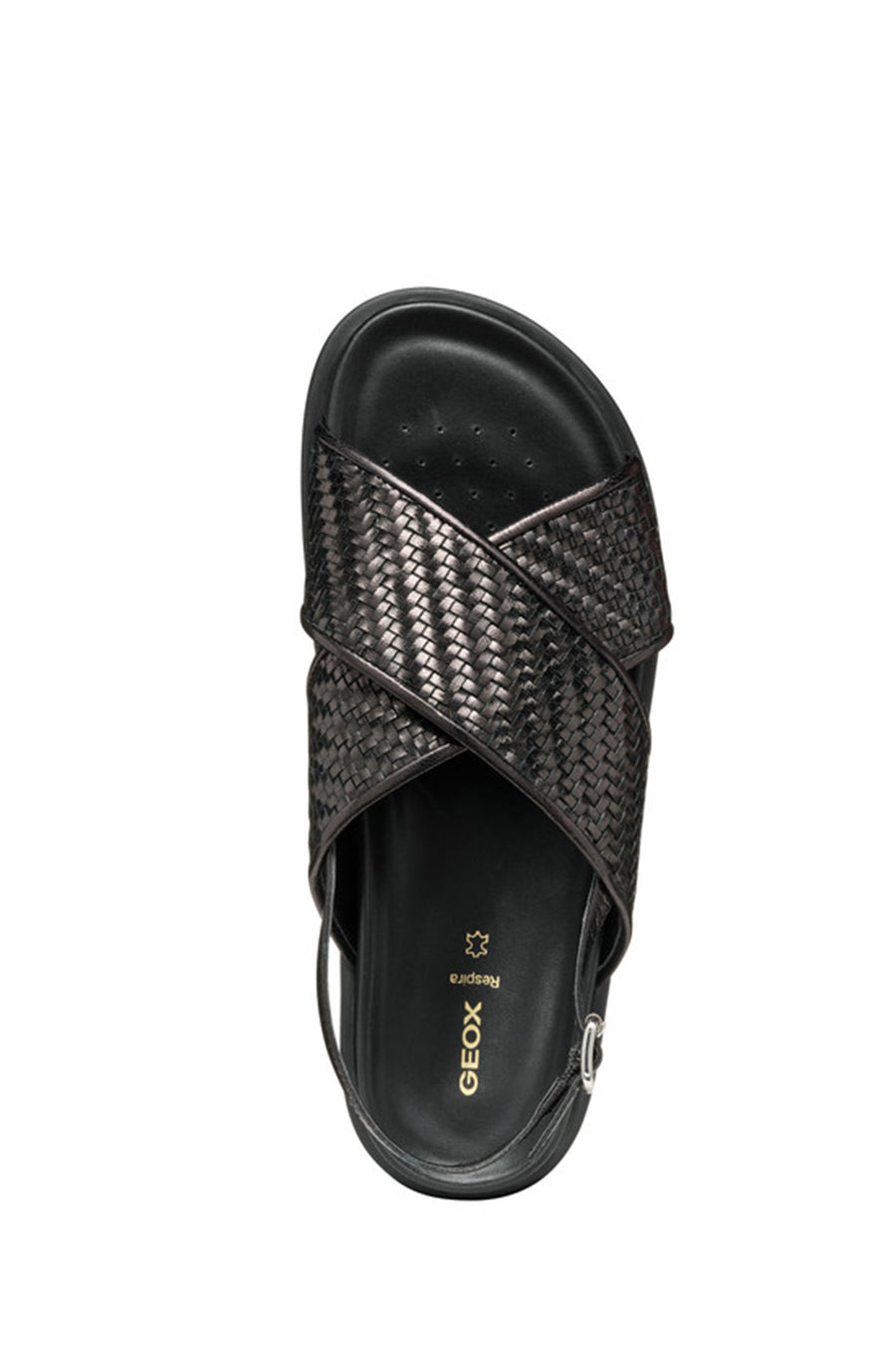 Geox Women's Black D Adelash E - Shi.Goat Lea Knitted Leather Sandals