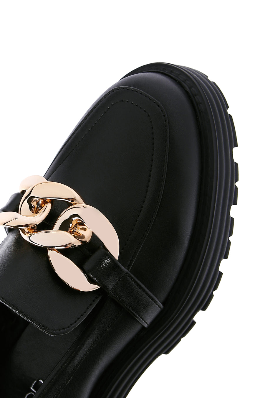 Kadın Siyah Tokalı Maskülen Loafer