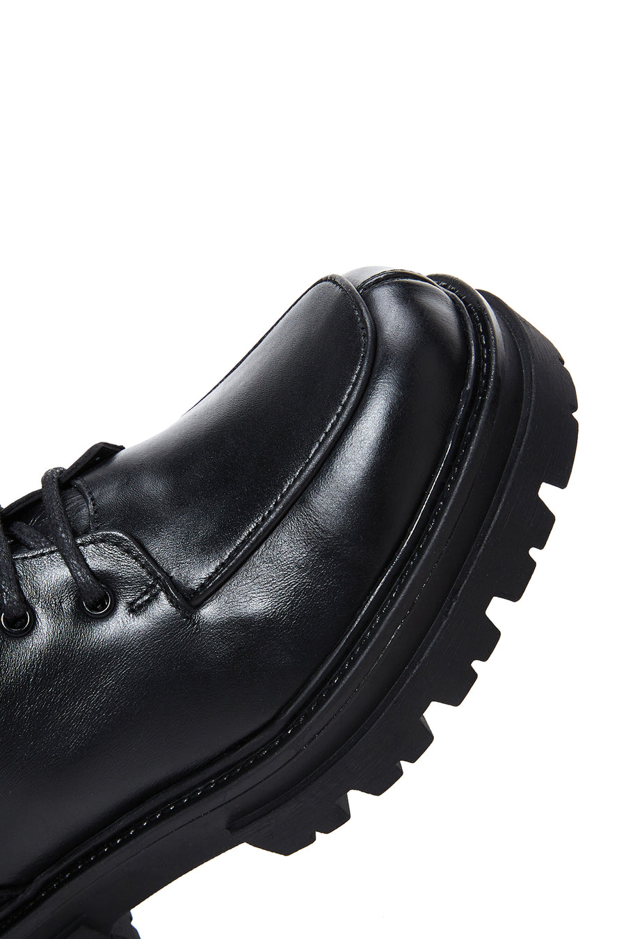 Women's Black Thick Soled Leather Boots