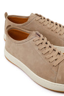 Male Beige Lace-Up Thick-Soled Suede Leather Sneaker | Derimod