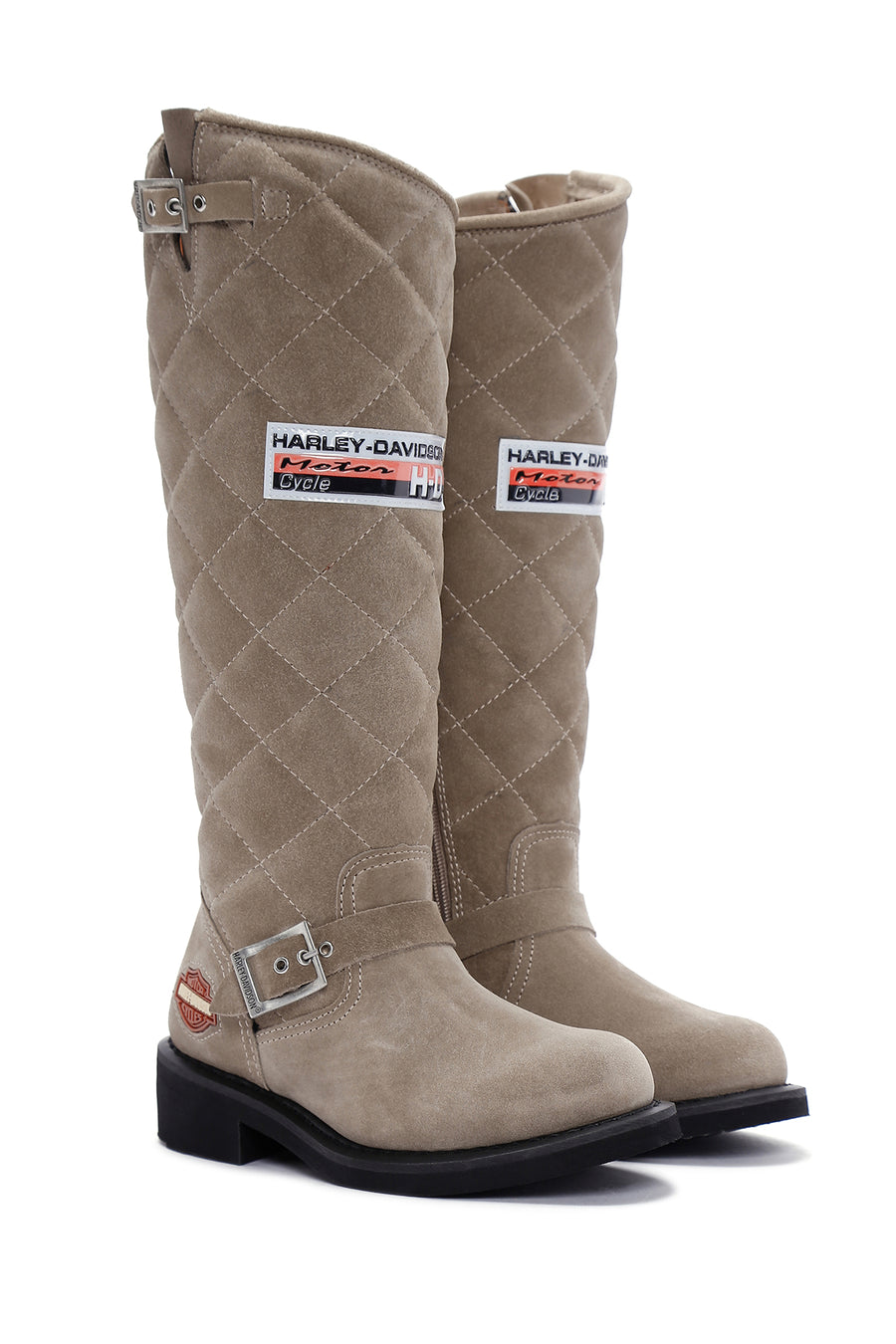 Harley Davidson Women's Beige Laconia Hi Zipper Leather Boots