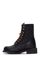 Harley Davidson Women's Black New Worker Leather Combat Boots | Derimod