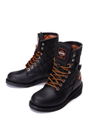 Harley Davidson Women's Black New Worker Leather Combat Boots | Derimod
