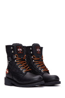 Harley Davidson Women's Black New Worker Leather Combat Boots | Derimod