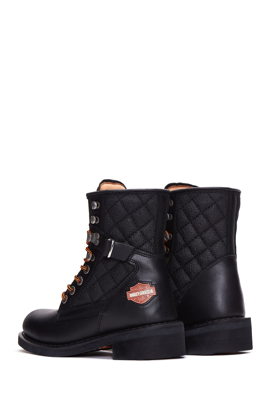 Harley Davidson Women's Black New Worker Leather Combat Boots