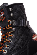 Harley Davidson Women's Black New Worker Leather Combat Boots | Derimod