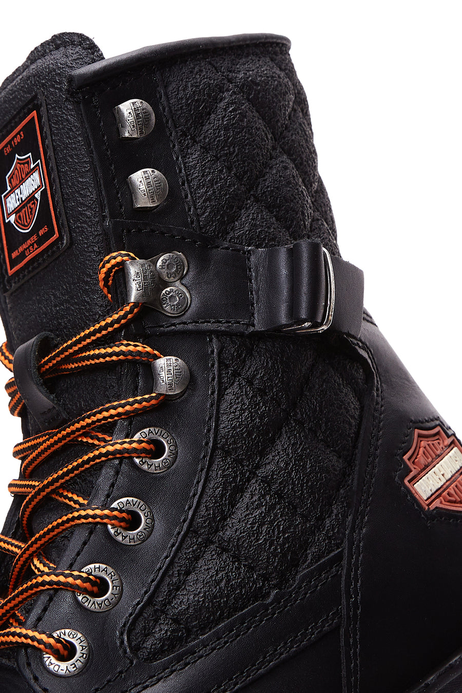 Harley Davidson Women's Black New Worker Leather Combat Boots