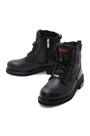 Harley Davidson Men's Black Jim Leather Zippered Boots | Derimod