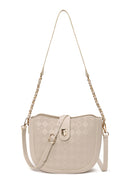 Woman Cream Long-Strap Printed Shoulder Bag | Derimod