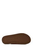 Woman Orange Strapped Nubuck Leather Slipper | Derimod