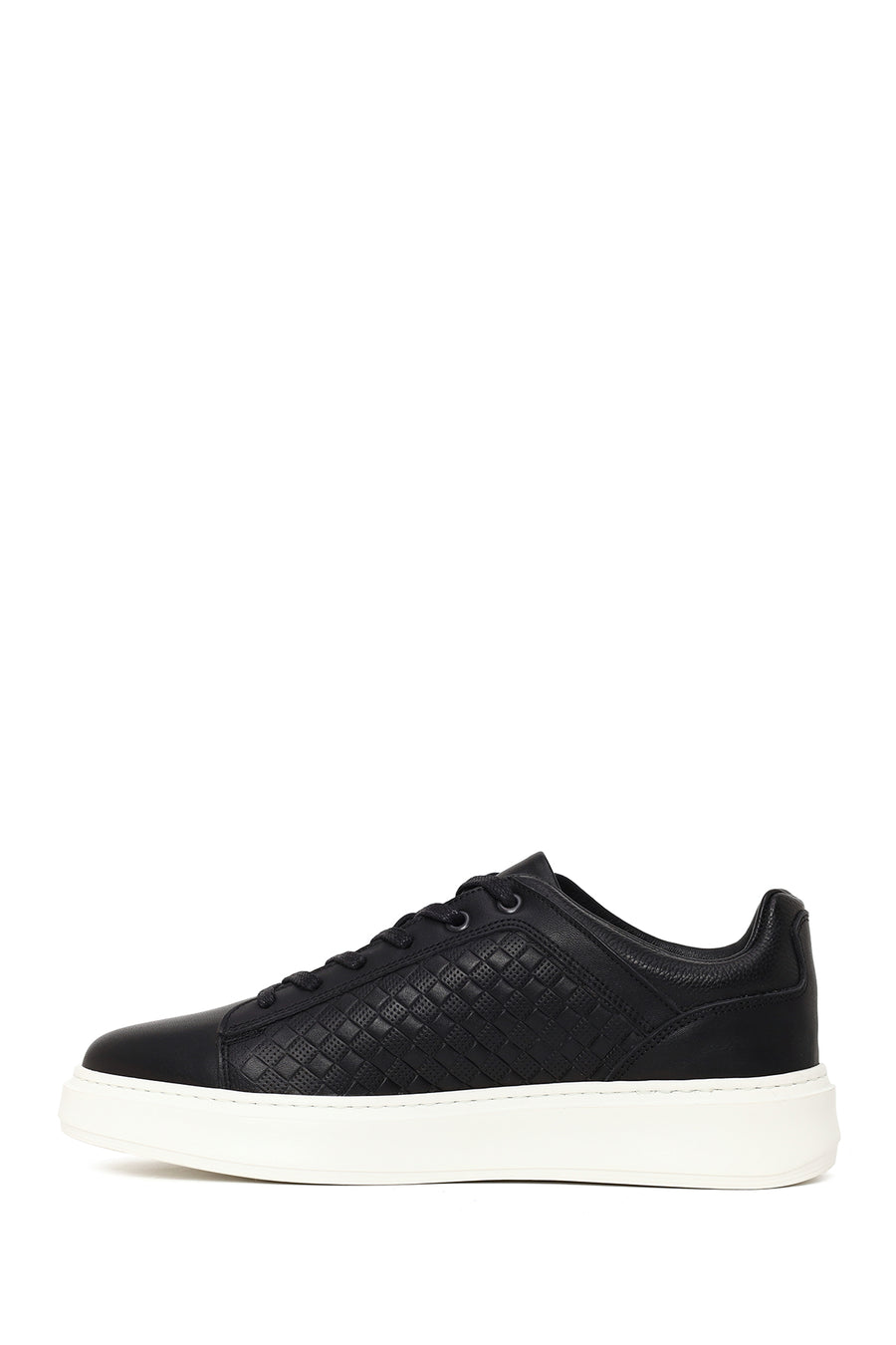 Male Black Lace-Up Leather Sneaker