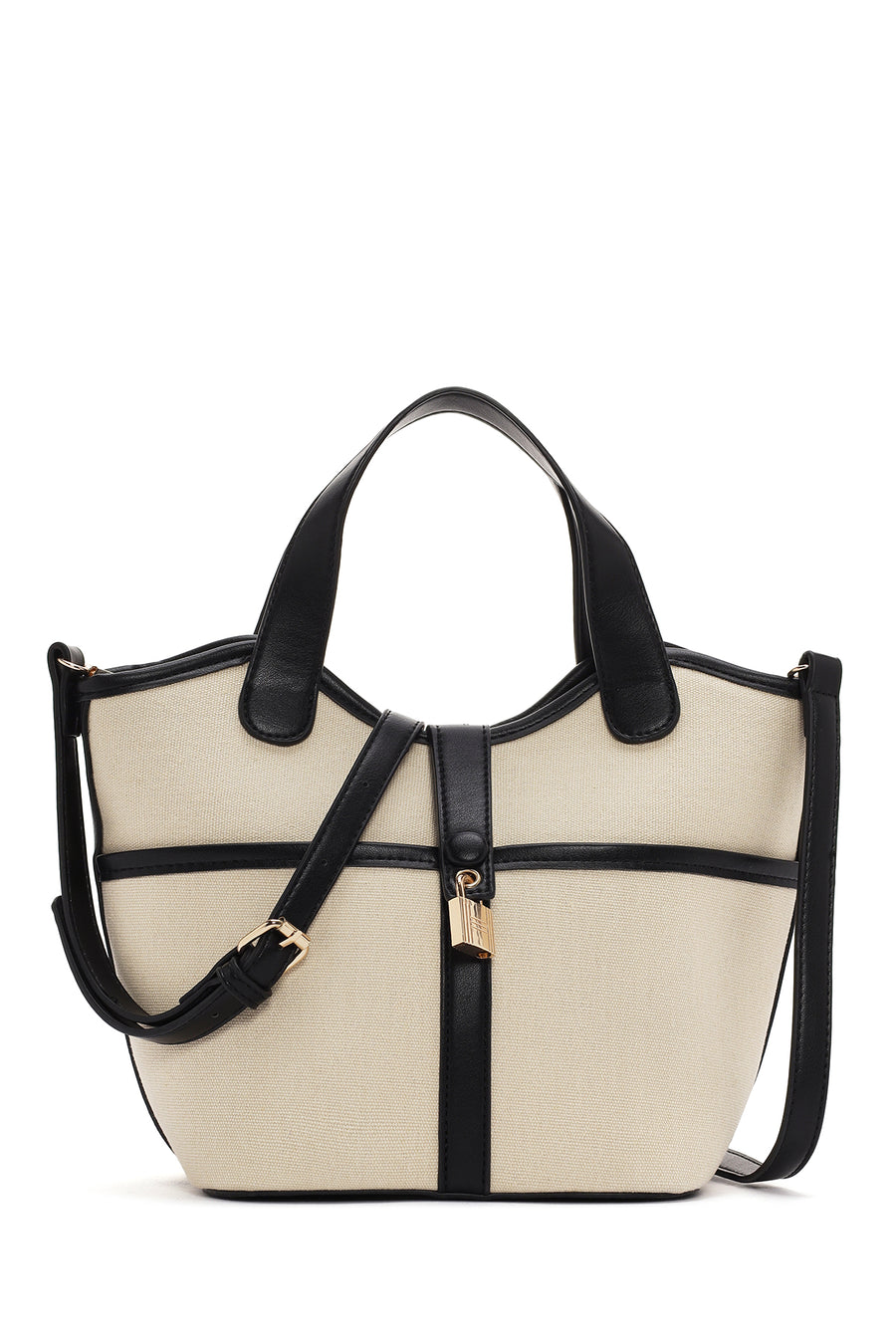 Women's Cream Long Strap Fabric Handbag 26SBD26166F | Derimod