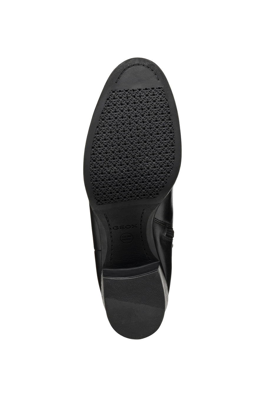 Geox Women's Black New Asheel Zippered Thick Heel Leather Boots